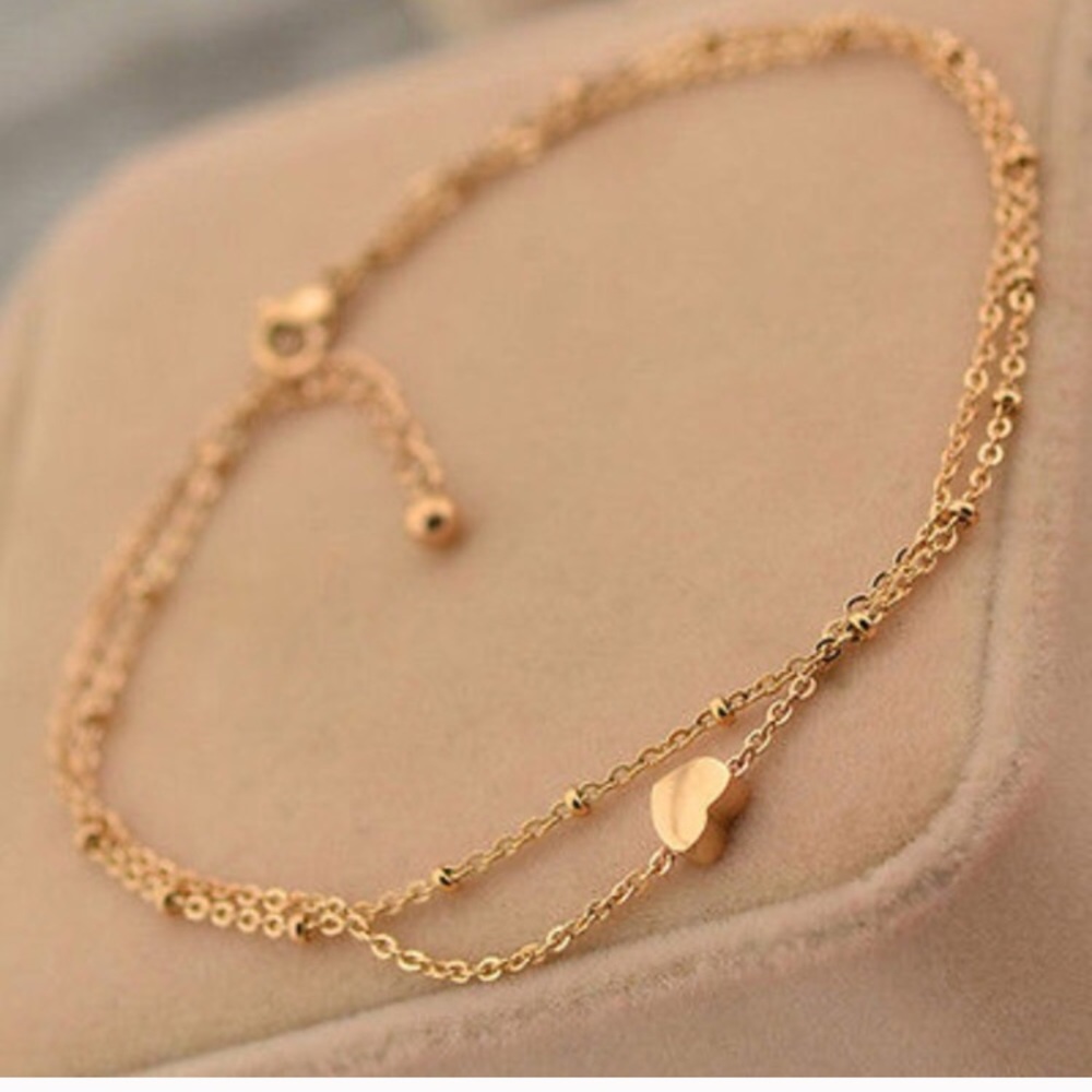 Gold Color Heart Leg Chain - Picture 3 of 4